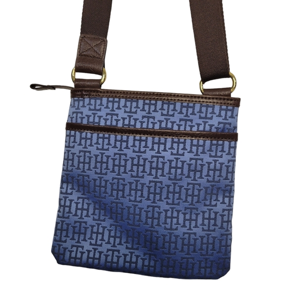 Tommy Hilfiger cross body bag blue with brown strap - Picture 6 of 6
